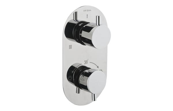 VitrA Aquaheat Round Thermostatic 3-Way Shower Mixer - Chrome